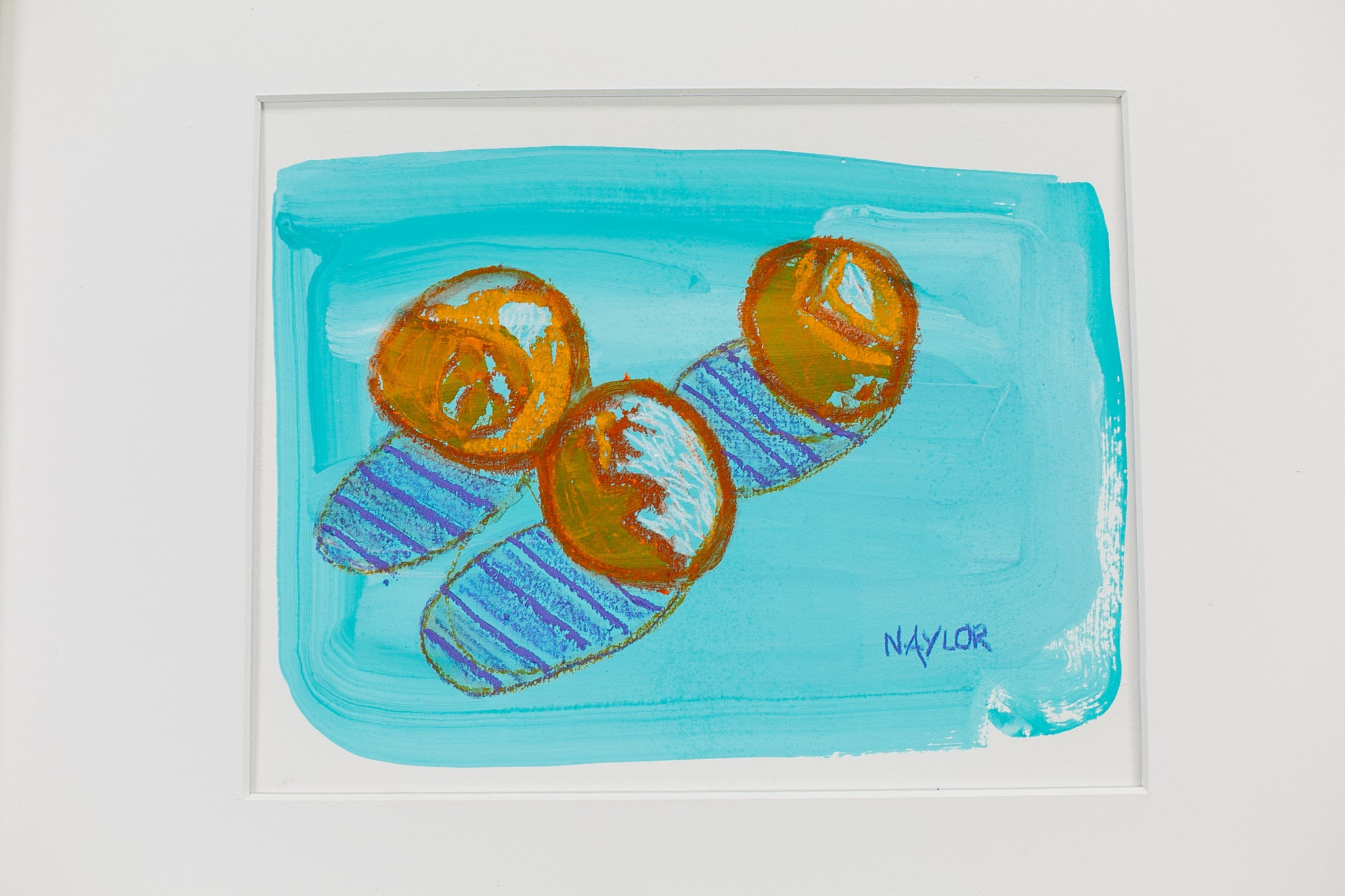 Oranges on Blue Table